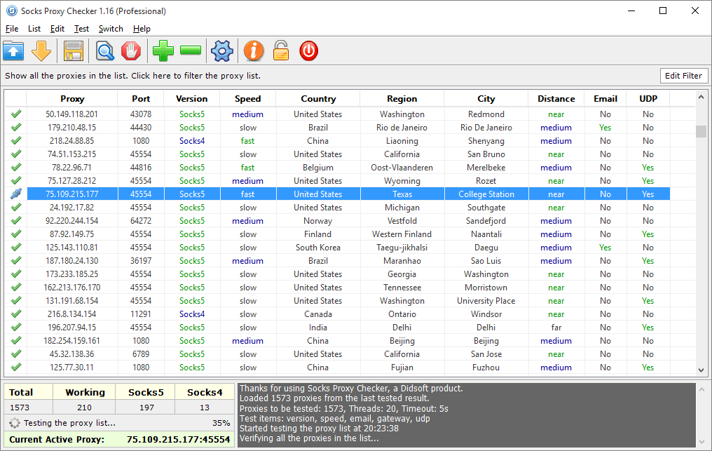 برنامج بركسي  Socks Proxy Checker من المصدر